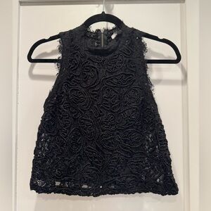 Zara Black Cropped Embellished Tank Top